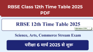 RBSE Class 12th Time Table 2025 PDF