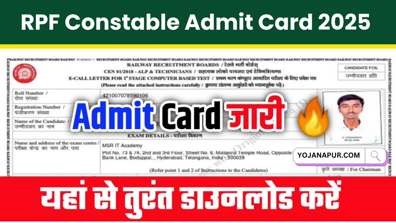 RPF Constable Admit Card 2025 Direct Link