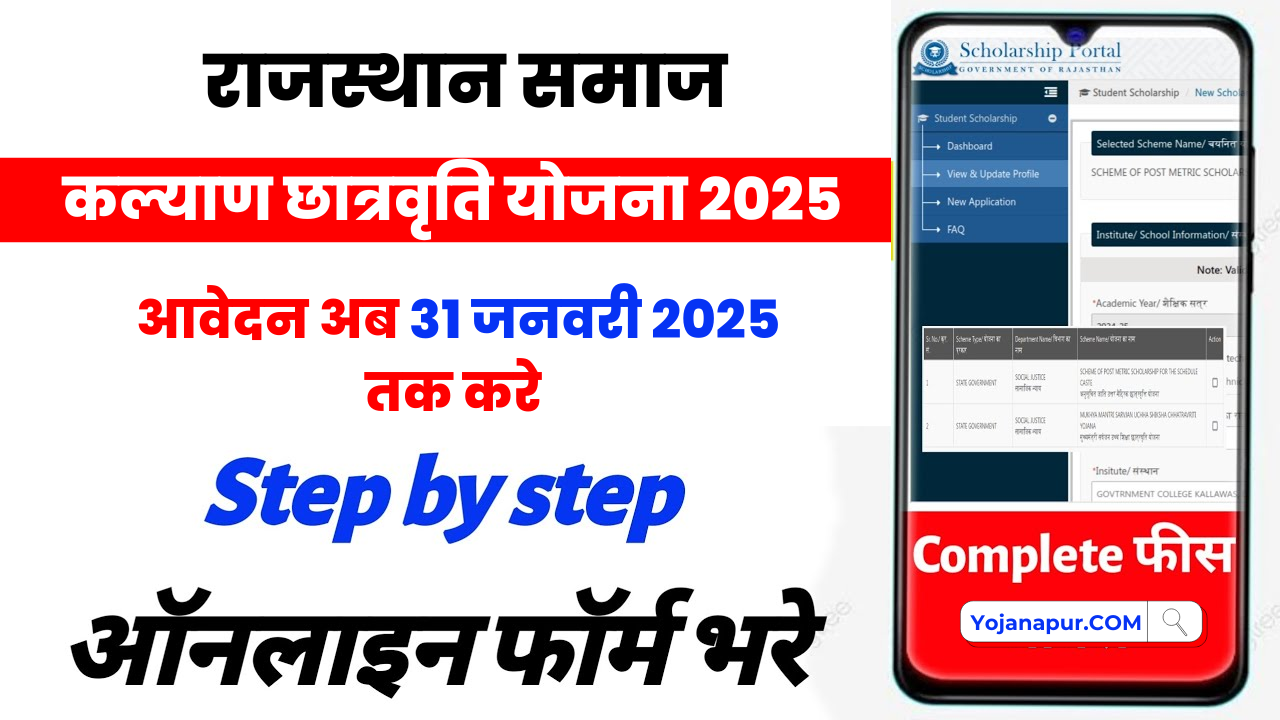 Rajasthan Samajh kalyaan Chatravriti Yojana 2025