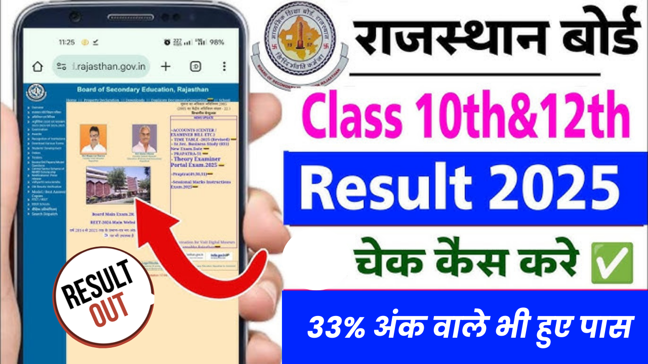 Rajasthan 10th 12th Result 2025 Check